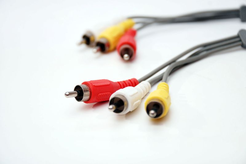 cables with RCA connectors for audio and video